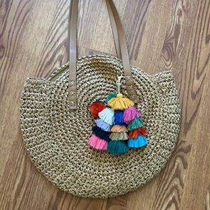 Boho straw purse tassels
